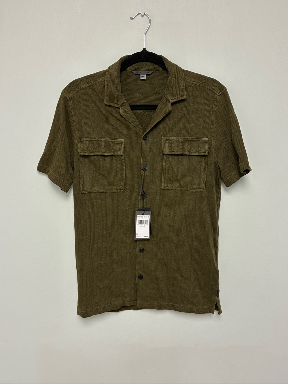 $198 NWT John Varvatos The Amadora Camp Collar Shirt Size XS